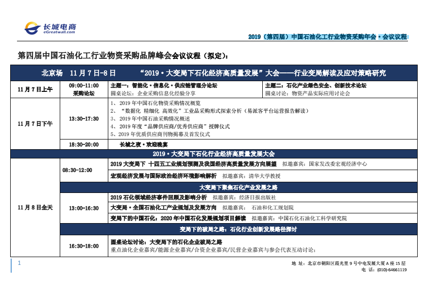 2019（第四届）中国石油化工行业物资采购年会·会议议程 企业动态 第4张